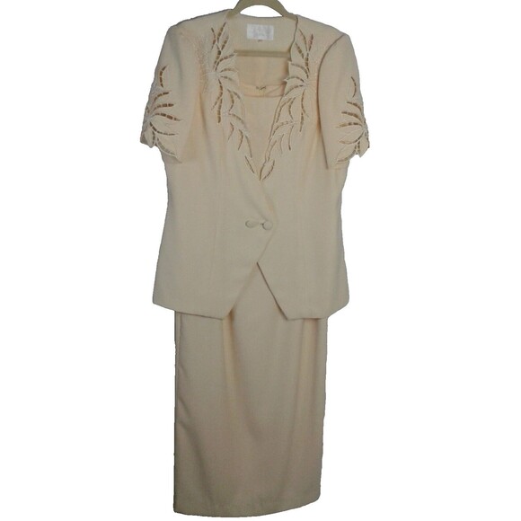 Yellow Forever Yours Two-piece sleeveless Women's Dress And Jacket Size 14 - Picture 1 of 8